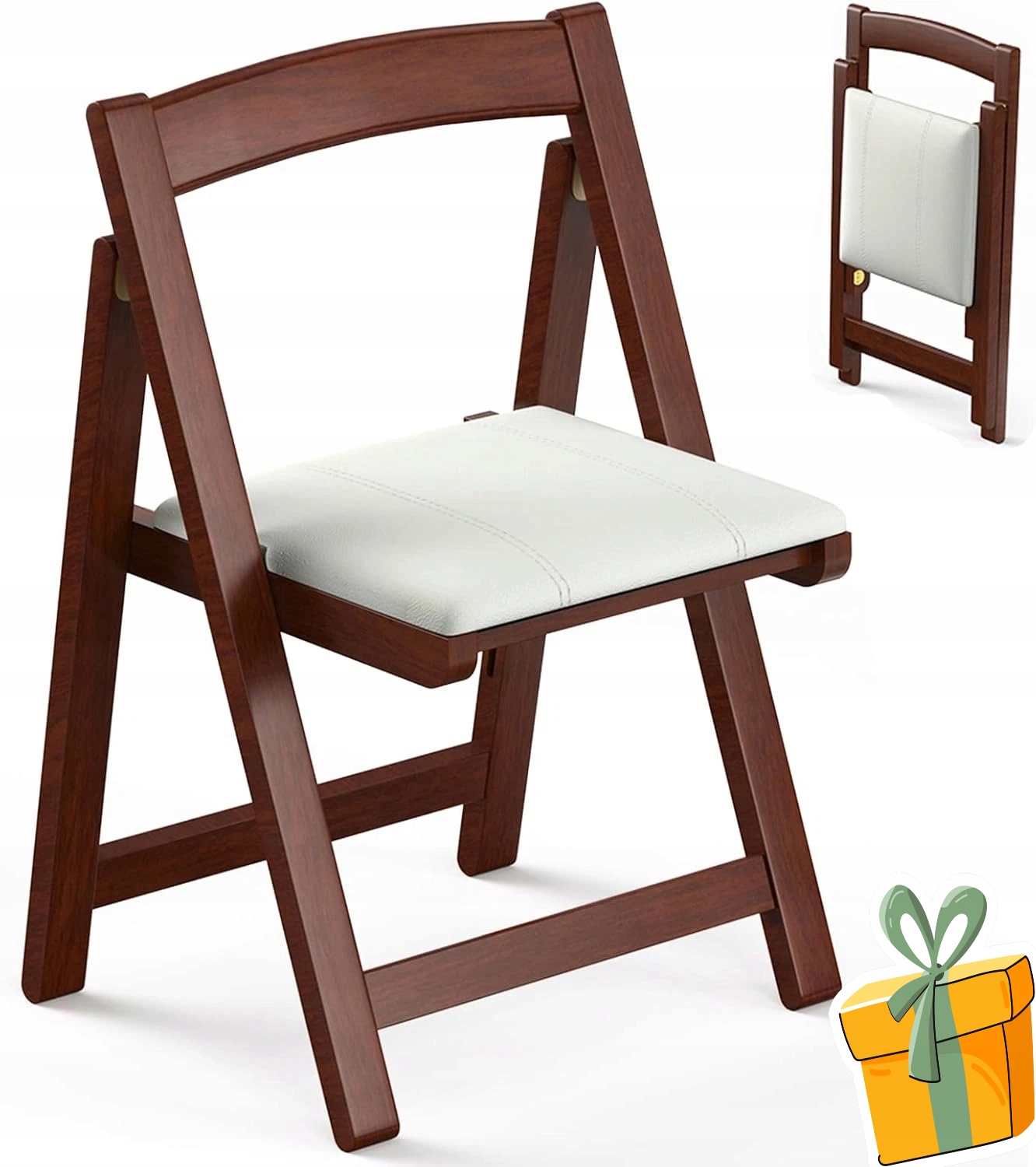 Čalouněná dřevěná skládací židle pro kancelář a zahradu Skandy