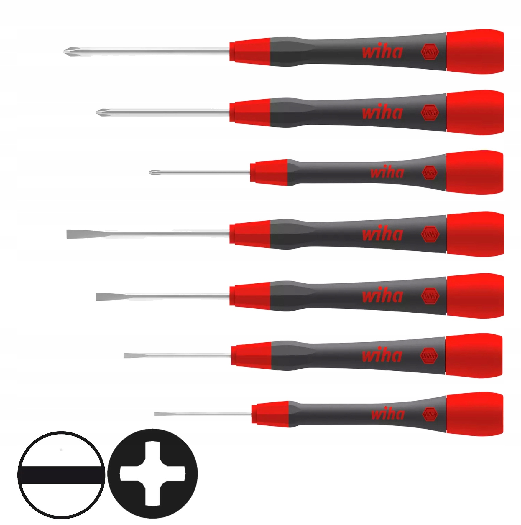 Wiha Zestaw wkrętaków precyzyjnych PicoFinish płaski, Phillips 7-cz. 42991
