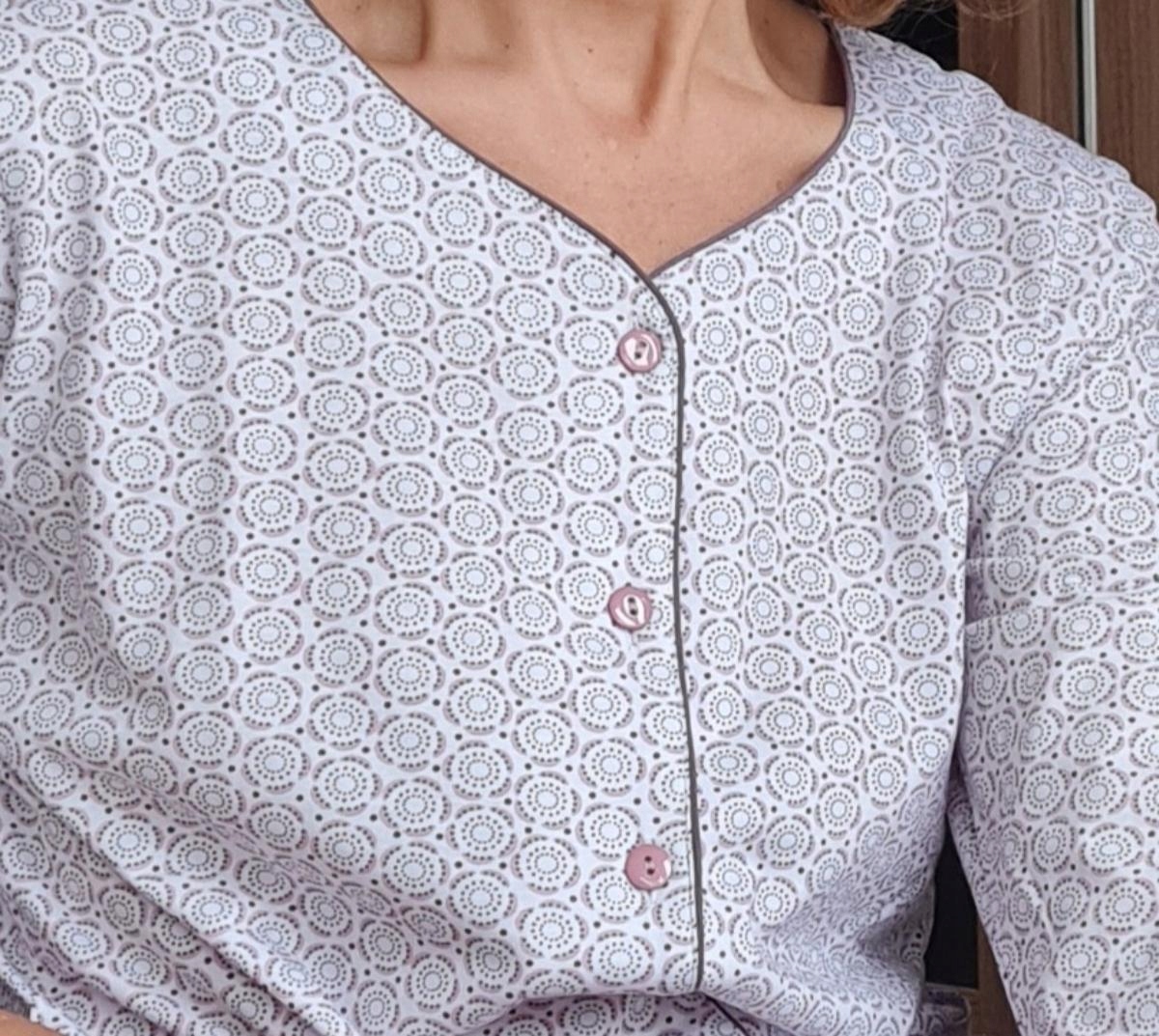 Dámské pyžamo Luna kód 388 kakaové ekri s rozetkami 3XL