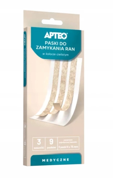 

Paski do zamykania ran 6 x 75 mm 9 sztuk