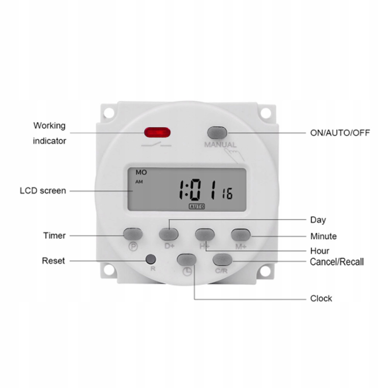 PROGRAMATOR CZASOWY WŁĄCZNIK WYŁĄCZNIK ENERGOOSZCZĘDNY CYFROWY 1s ~ 168h Marka inna