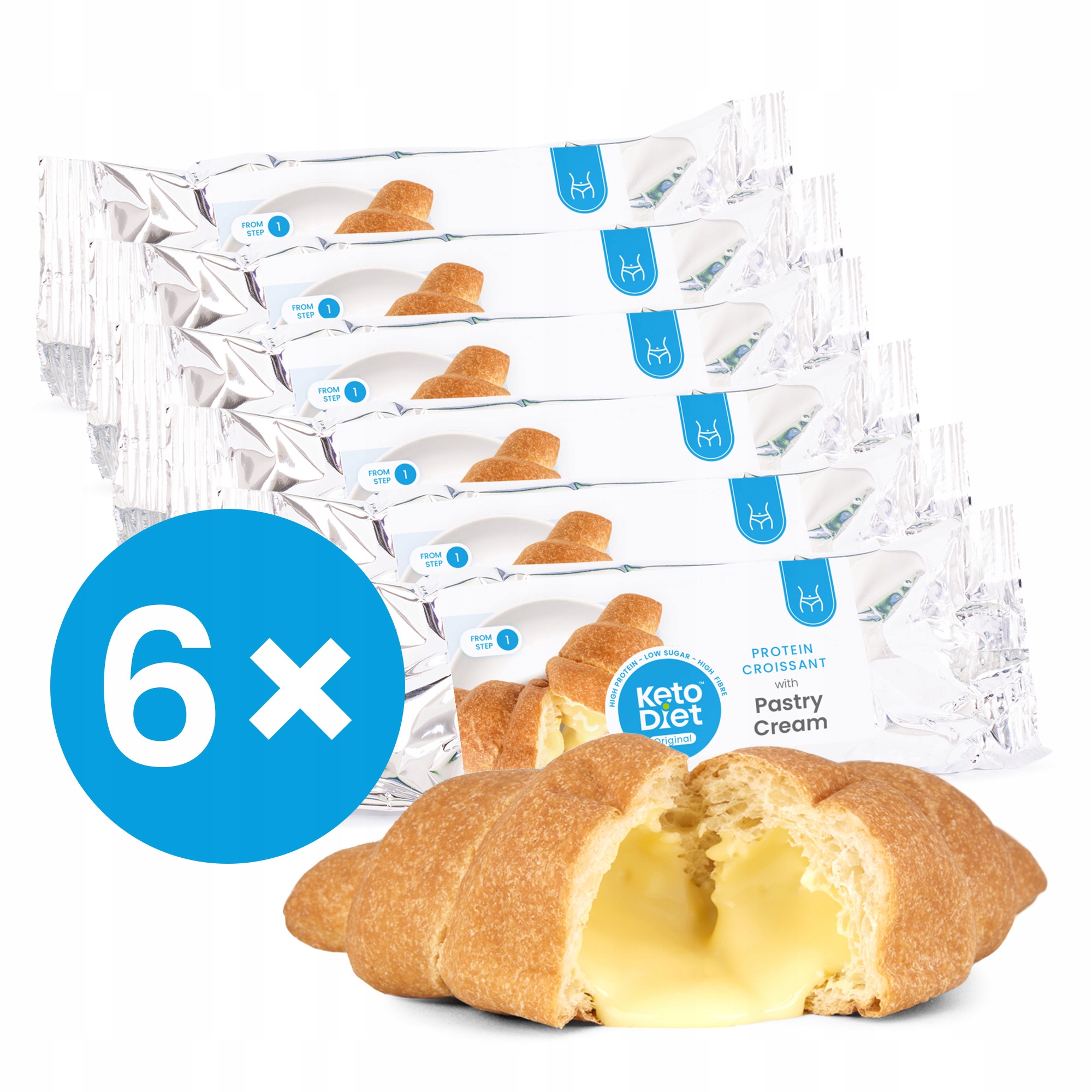 Levně Proteinový croissant s pudinkovou náplní Multipack (6 ks 6 porcí)