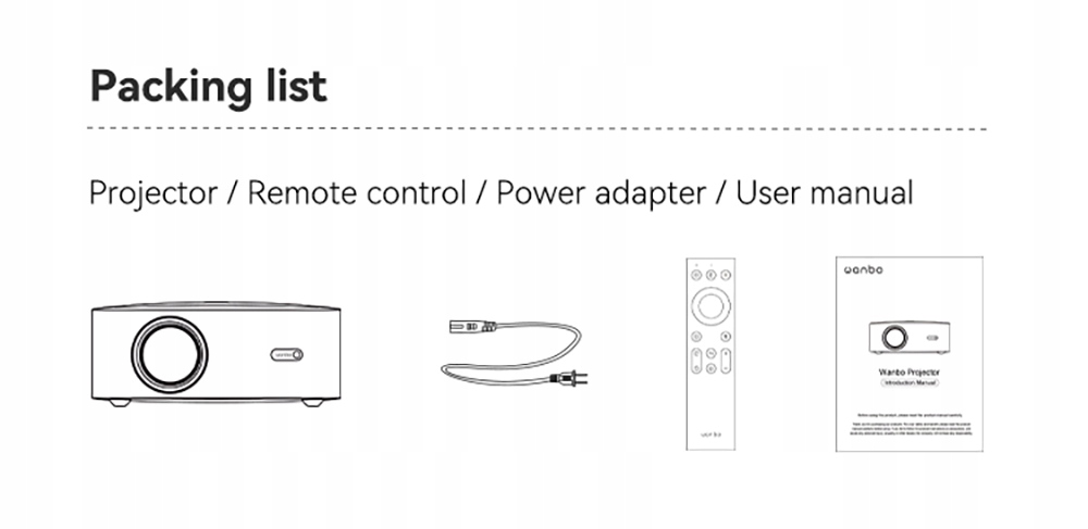 LCD PROJECTOR 1080P HD ANDROID 9.0 BLUETOOTH WIFI WANBO X2 Max Wbudowane głośniki tak