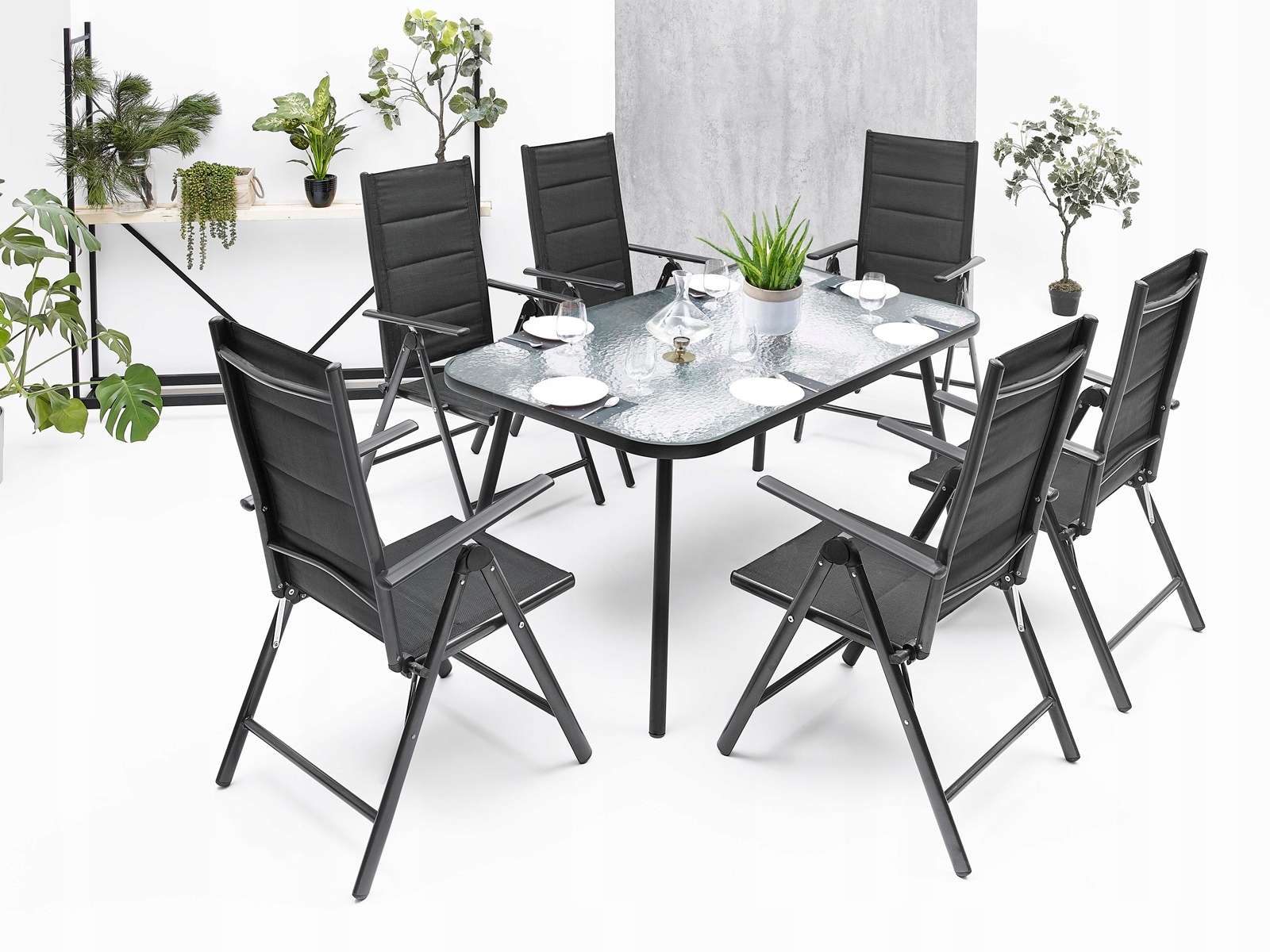 MEBLE OGRODOWE ZESTAW STÓŁ 6+1 NA TARAS BALKON