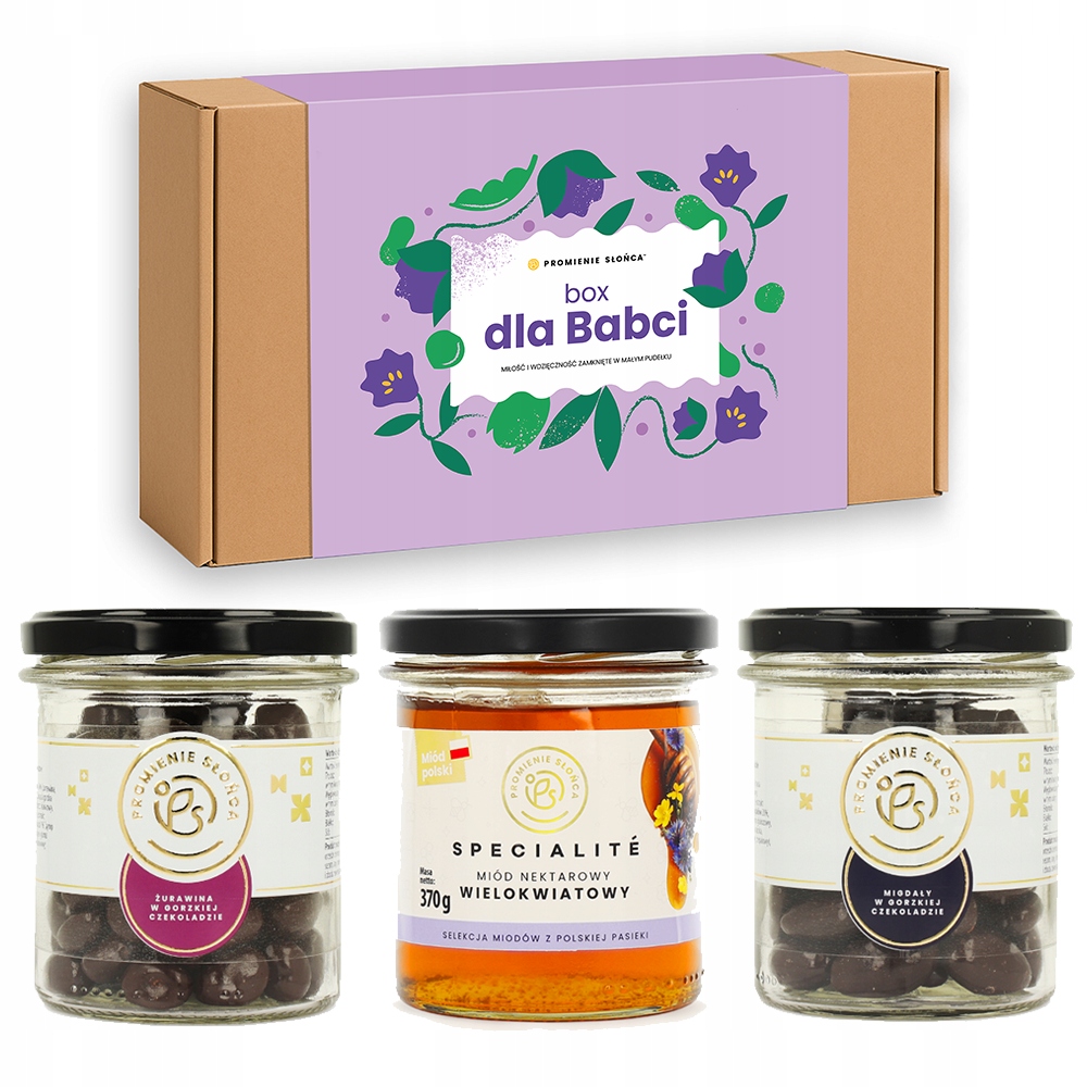 Zestaw Prezentowy dla Babci z Migdałami Żurawiną w Czekoladzie i Miodem
