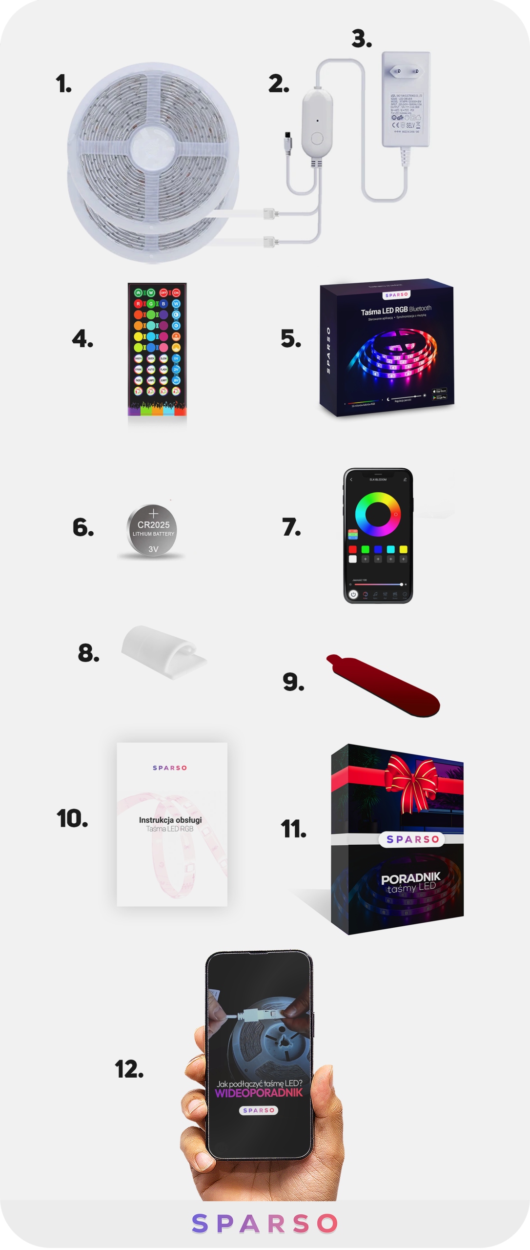 TAŚMA LED RGB LEDY 12V 15M NA PILOT Z ZASILACZEM ZESTAW APLIKACJA MUZYKA Kod producenta LISTWA PASEK LED KOLOROWA SAMOPRZYLEPNA