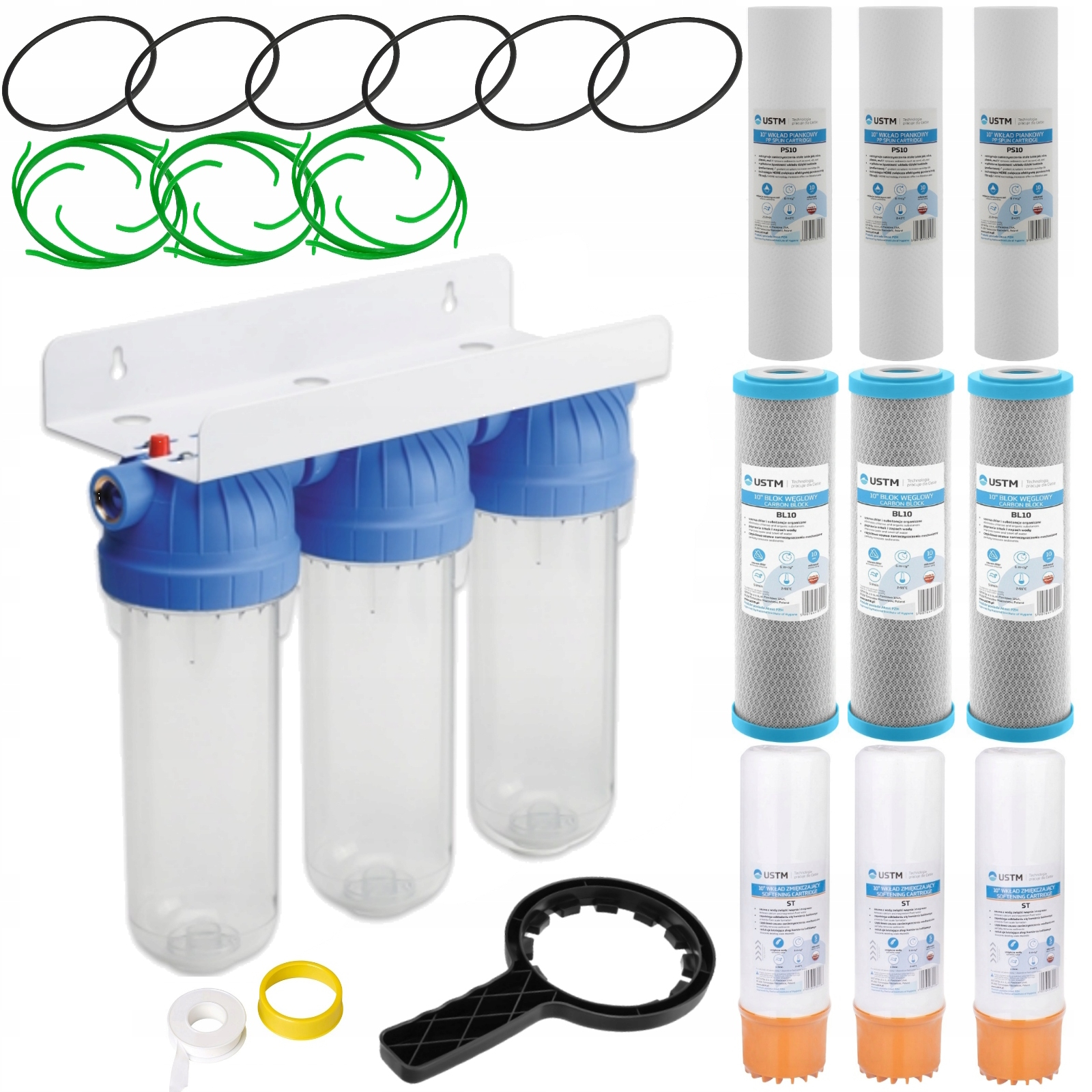 Filtr wody cały dom 3 stopniowy zmiękczacz USTM 1'