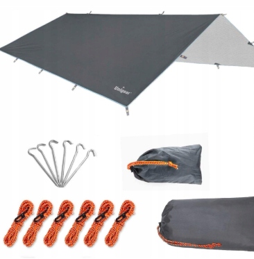 Kempingová plachta 3x3 m voděodolná Oxford 210D UV50+ s lanky