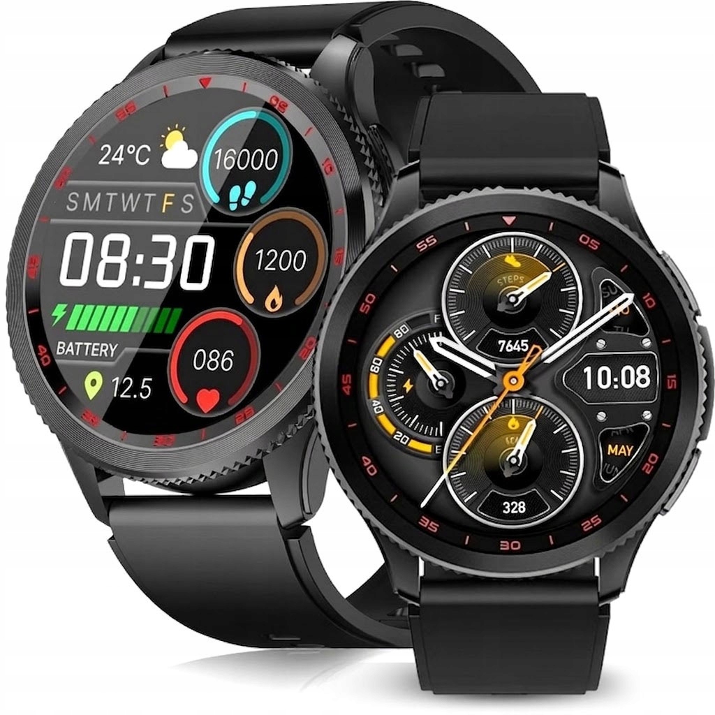 Chytré Hodinky Rubicon Amoled 1.43” Hovory přes Bt, Prstenec, IP67, Puls, Tlak