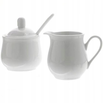 

Cukiernica Z Łyżeczką Mlecznik Dzbanek Porcelana