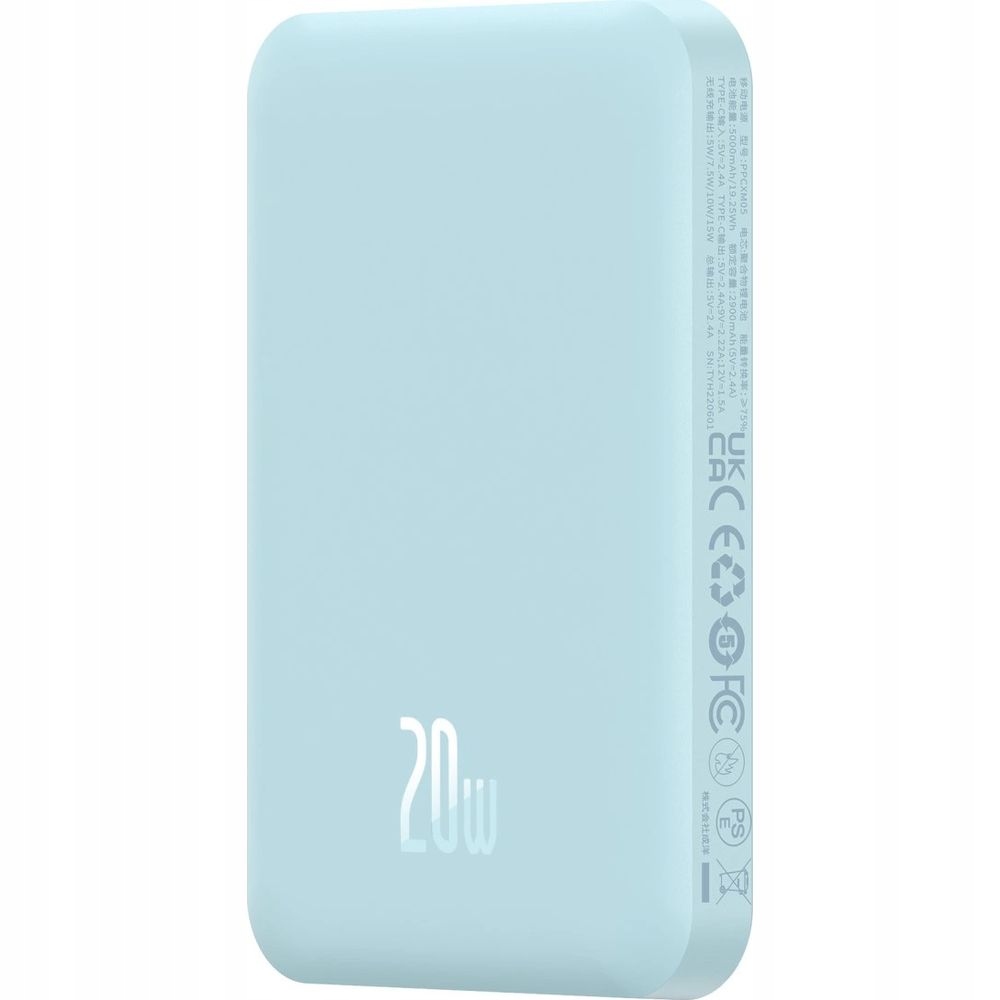 Bezdrátová powerbanka 5000 mAh pro MagSafe Qi Qc Pd kabel Usb-c 20 W, Baseus