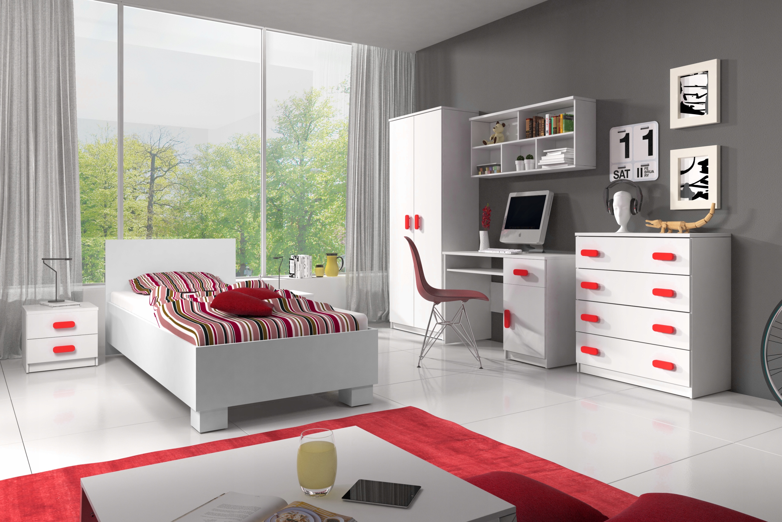 Komoda 4 szuflady 80 x 40 x 90 SYSTEM MIKKY Biała Kolekcja MIKKY