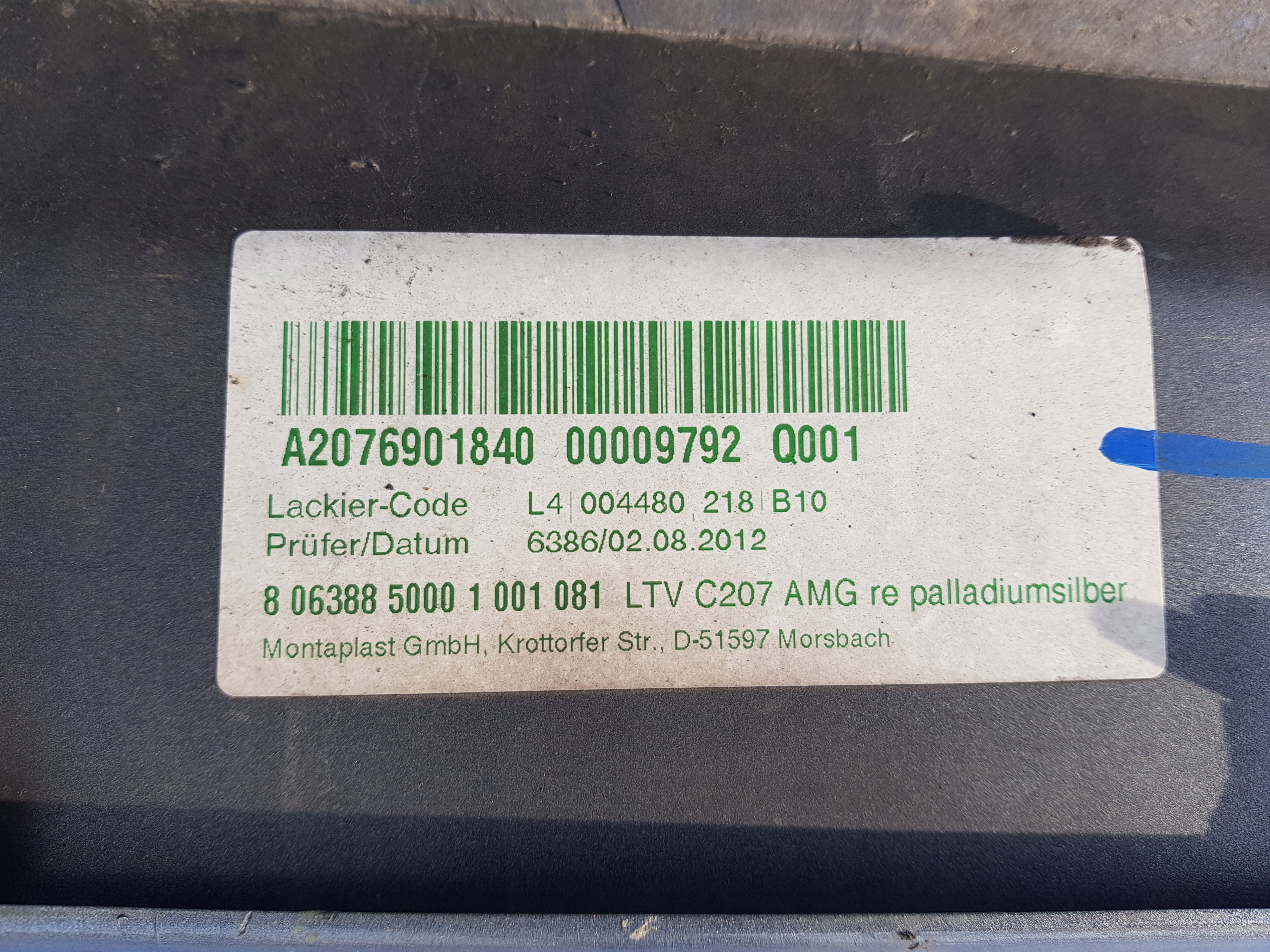 moulding threshold right MERCEDES W207 C207 AMG C792 792