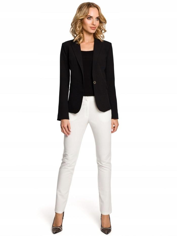 

Eu M M051 Elegancki żakiet damski - czarny Eu M