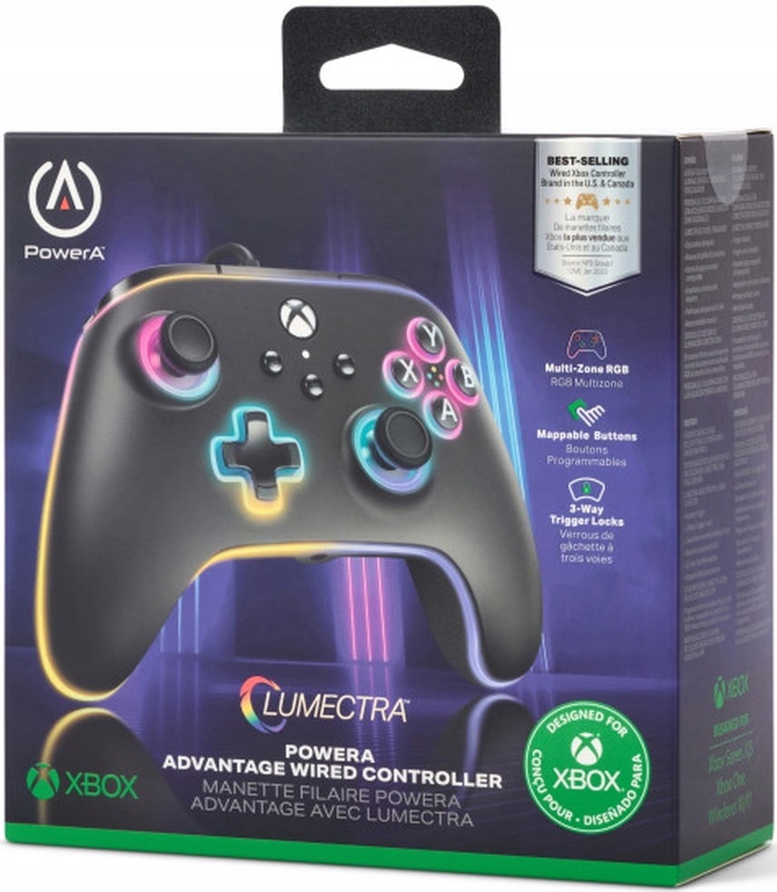 PowerA Pad przewodowy Advantage Lumectra czarny do Microsoft Xbox Series Xs