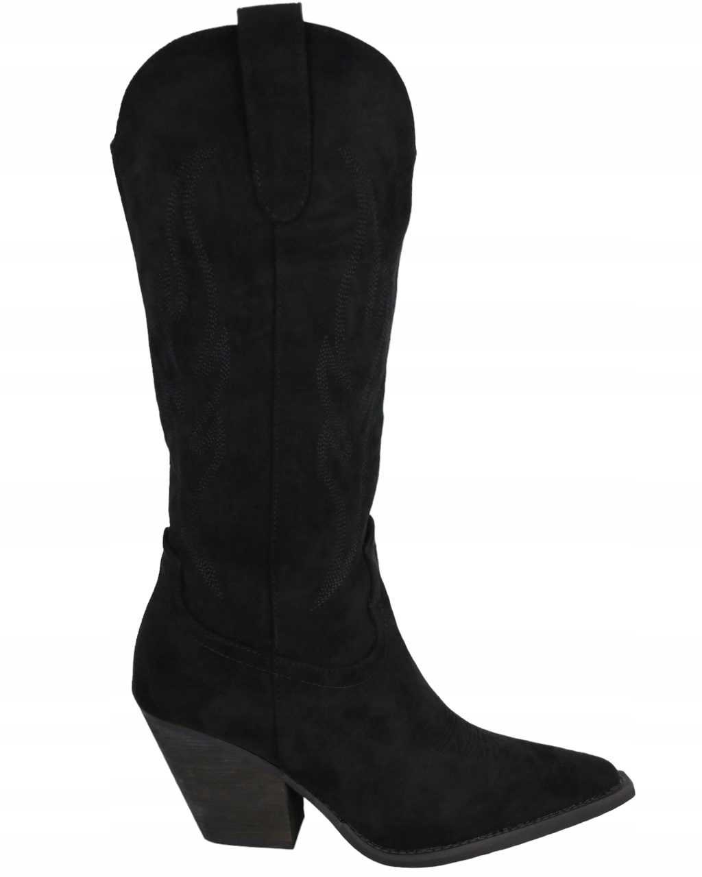 Kovbojské Boty Dámské Semišové Kozačky Jarní Černé Boty Na Podpatku 41