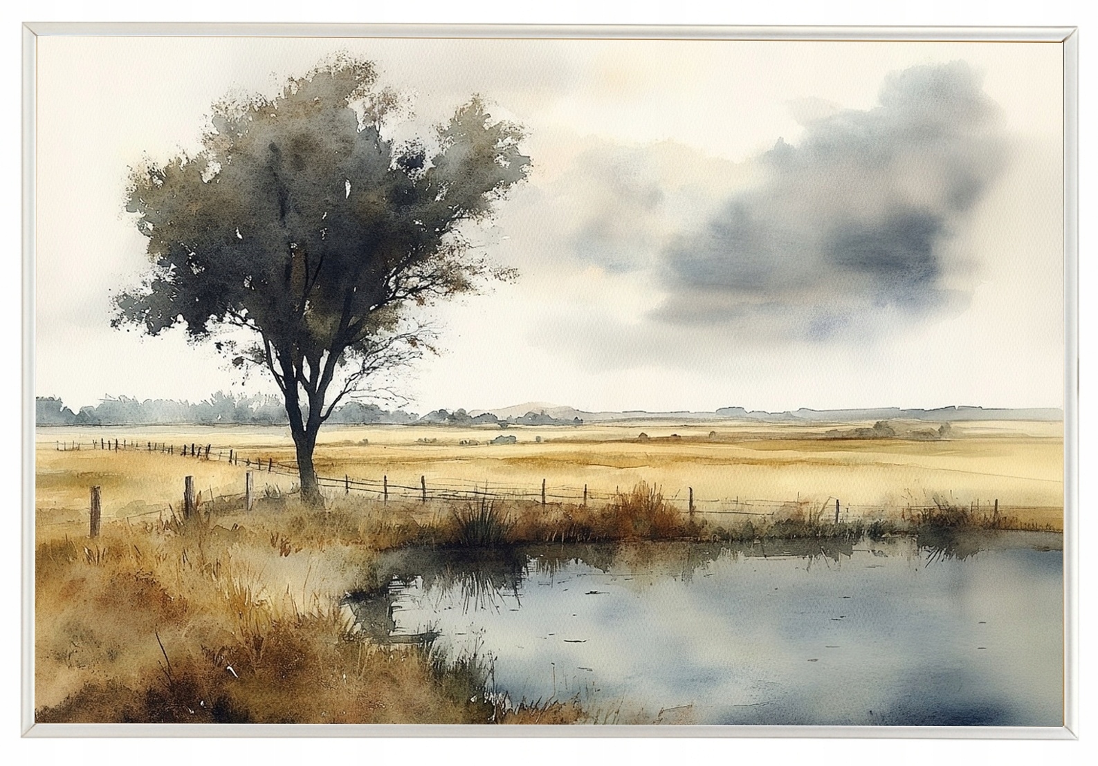 Rámeček Na Plakát Plakát Venkovní Vesnice Rovný Polní Vrba 60x40