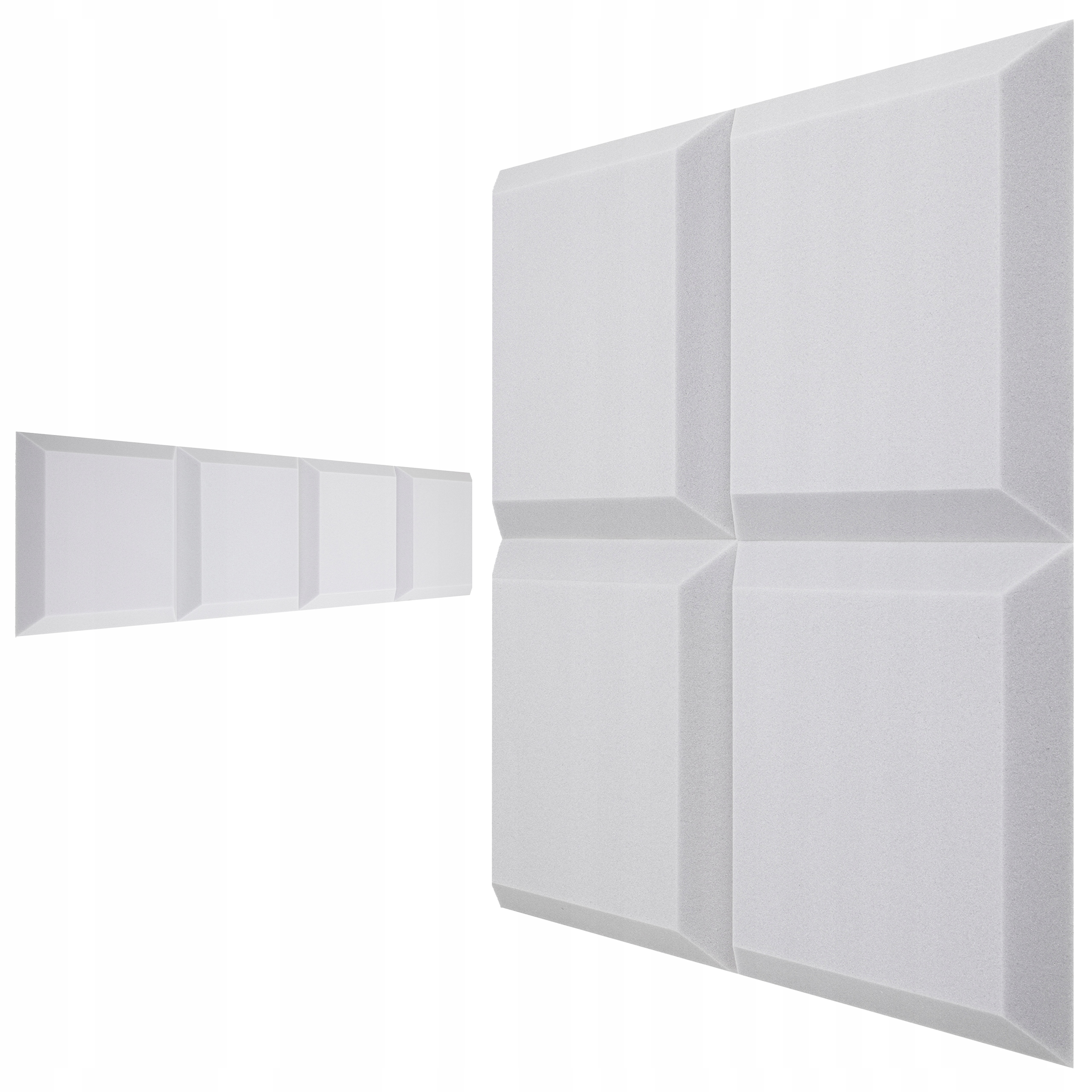 Sada akustických panelů 50x50 cm Bez Lepidla z pěny na zeď, světle šedá