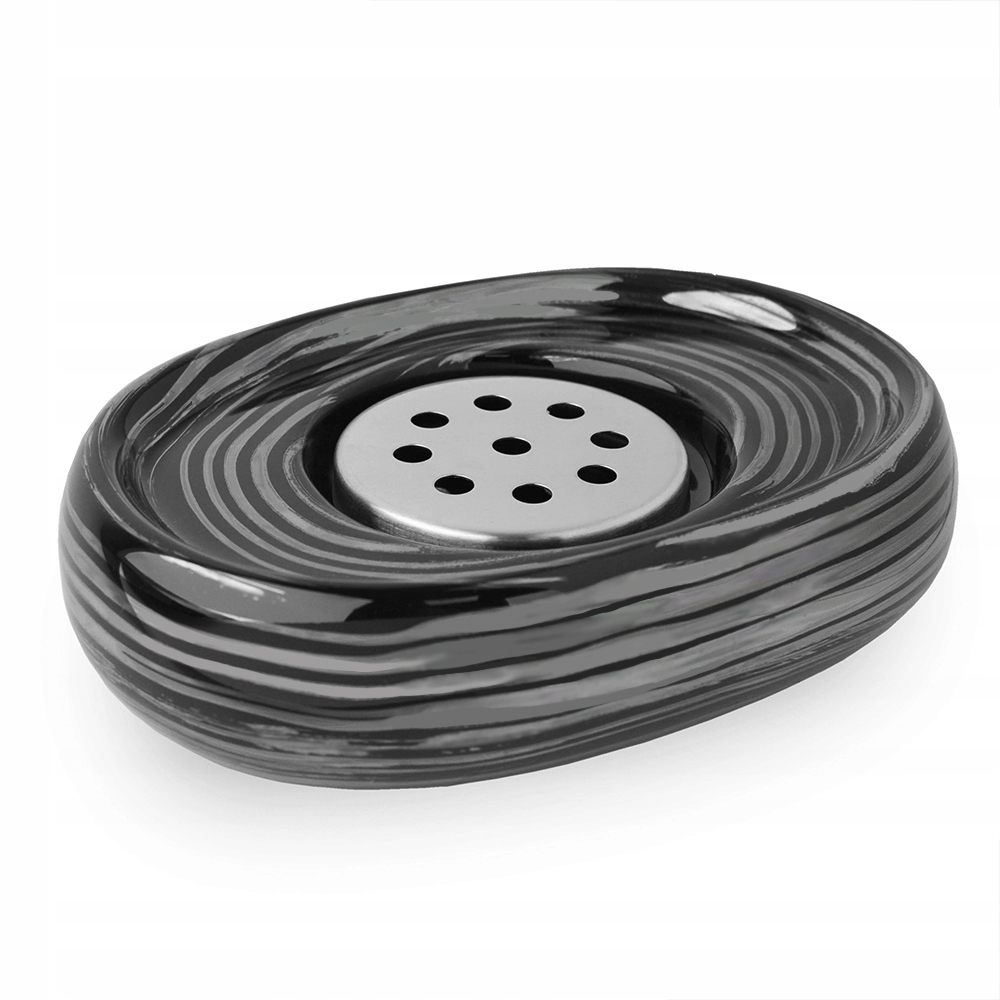 NOWOCZESNA MYDELNICZKA ŁAZIENKOWA CZARNA ODPŁYW WYTRZYMAŁA STYLOWA TRWAŁA