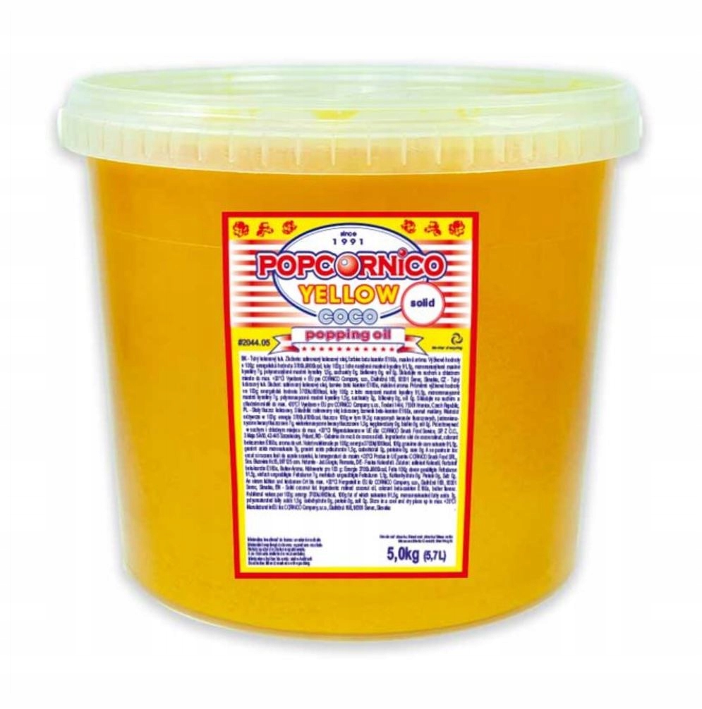 Tłuszcz Kokosowy Do Popcornu 5KG Zółty Maślany
