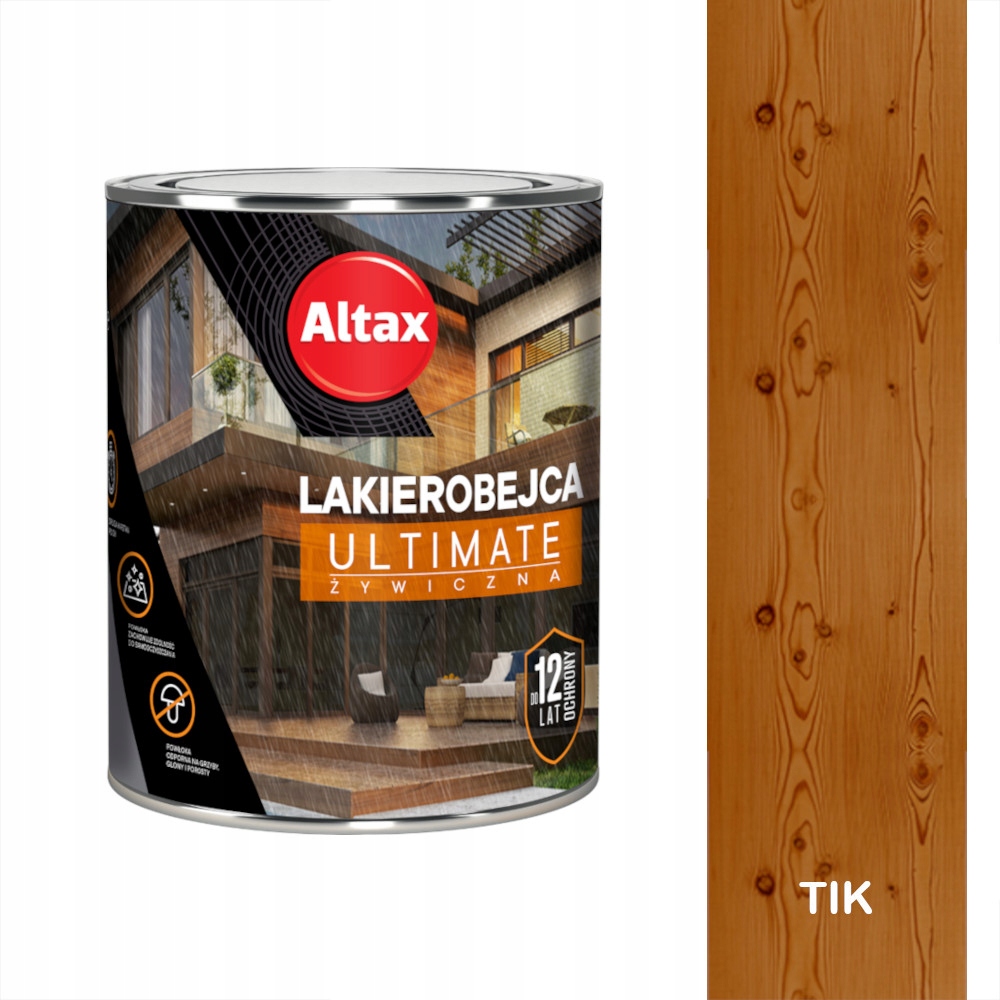 Altax lakierobejca do drewna Ultimate żywiczna 0,75L Teak Tik do 12 lat