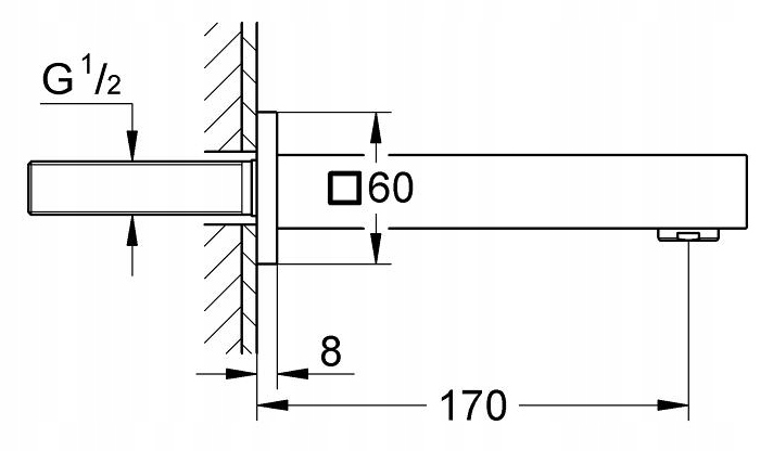 GROHE EUROCUBE WYLEWKA WANNOWA CHROM Marka Grohe