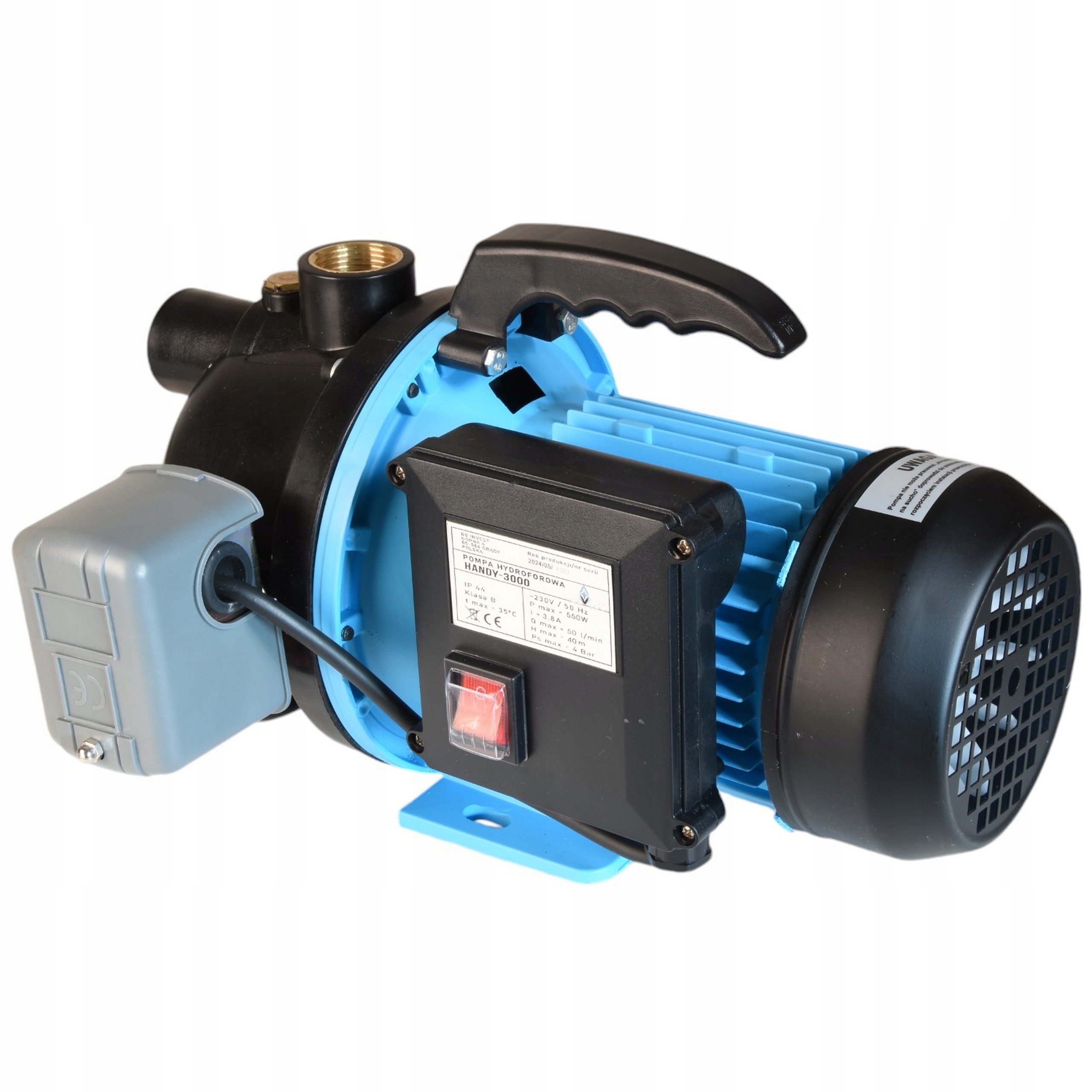 Pumpa Na Vodu Hydroforová Sací 550W Mocná Manometr Spínač Příslušenství