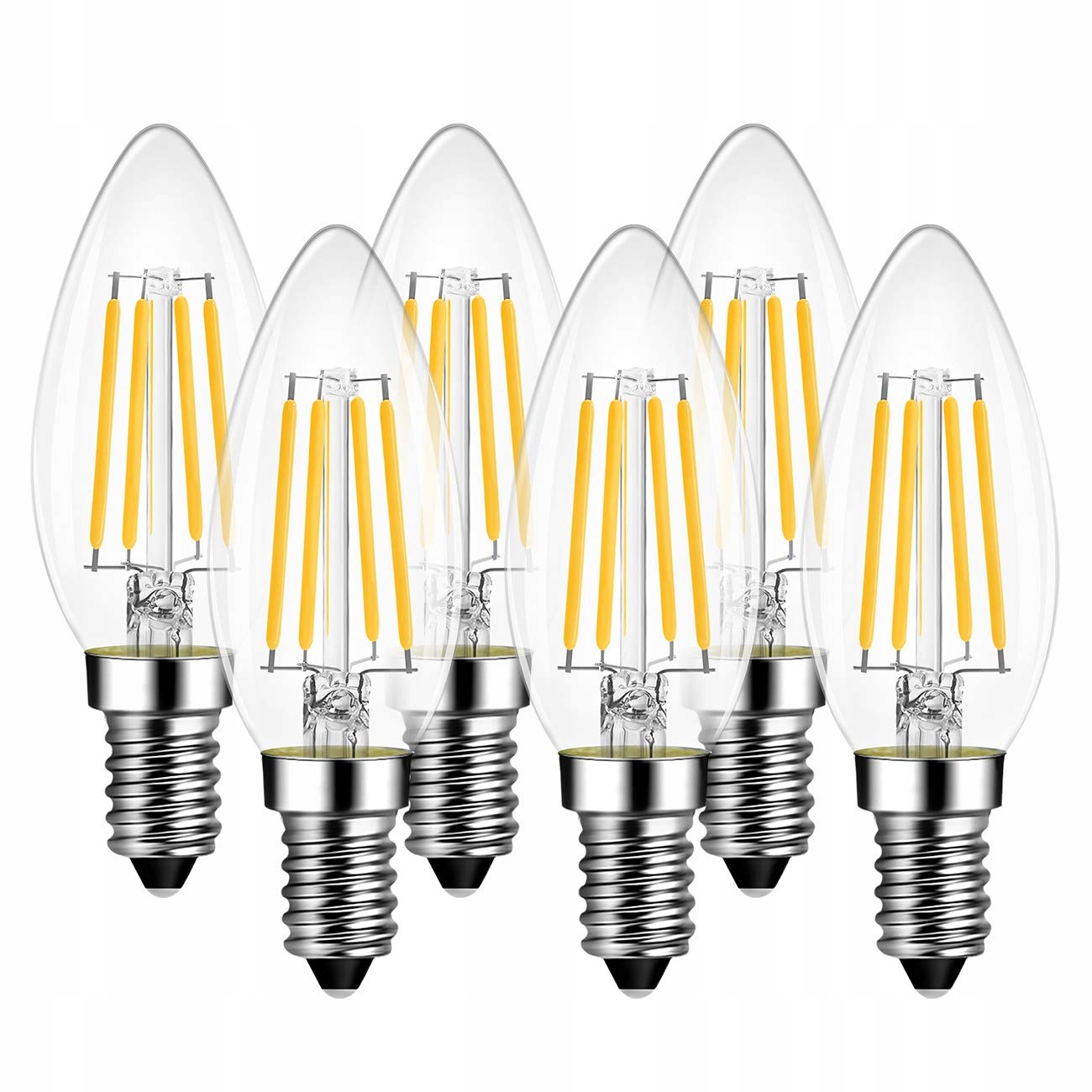 

6x Żarówka Świeczka E14 Led filament 8W neutralna