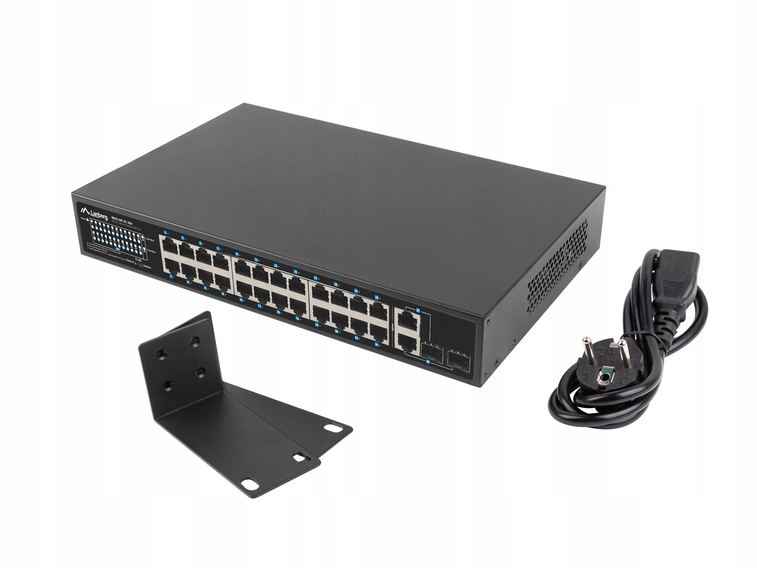 Switch Lanberg RSFE-24P-2C-250 - 24x PoE+, 2x Uplink RJ45/SFP, Rack 19 ...
