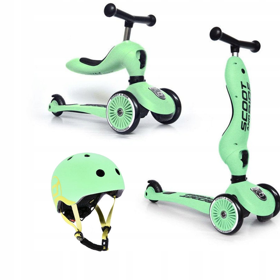 Zestaw Scootandride Highwaykick 1 Jeździk hulajnoga 2w1 Kask Xxs-s Kiwi