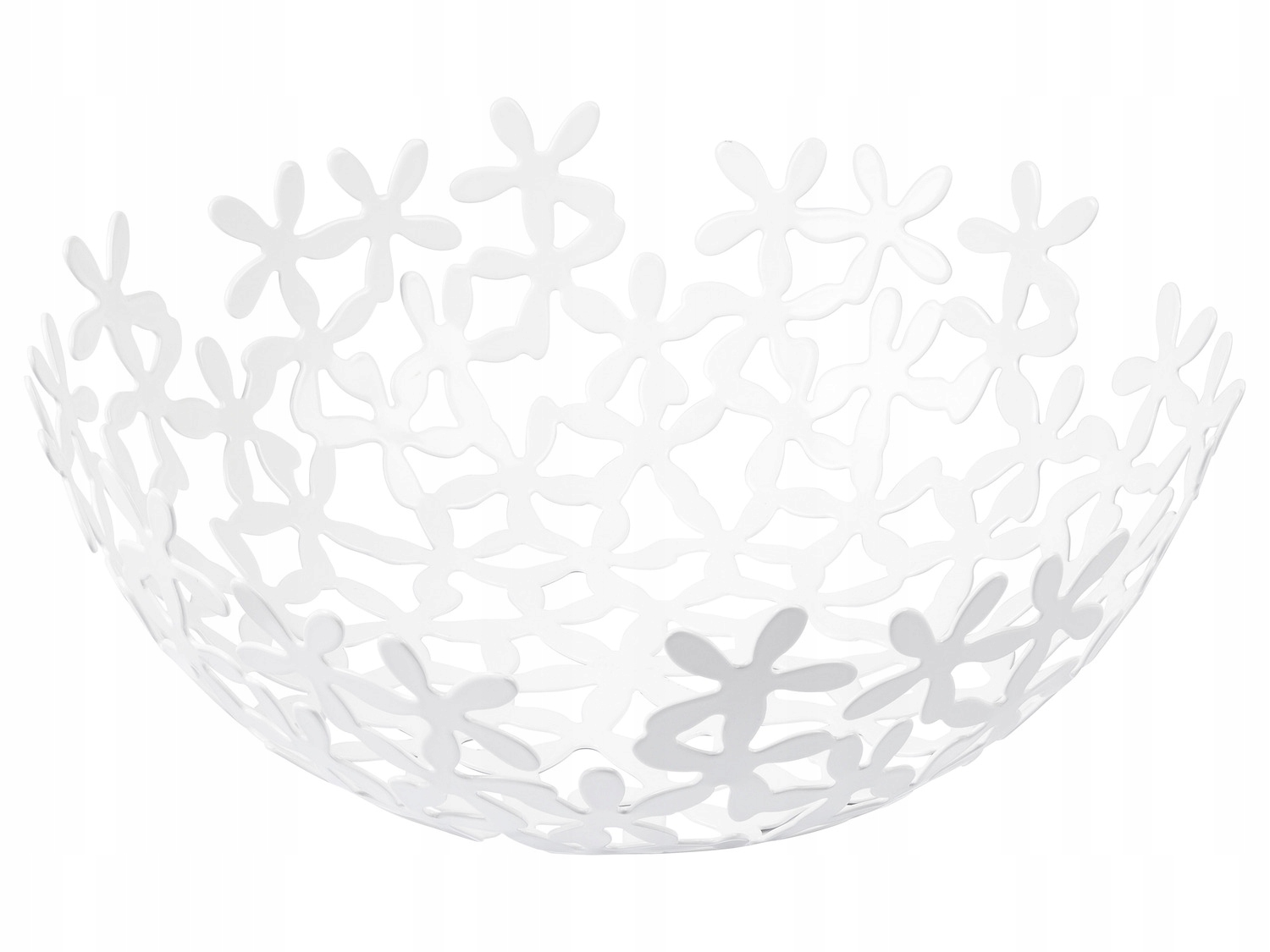 METALOWA MISKA KOSZ NA OWOCE WZÓR KWIATUSZKI BIAŁY Marka Ernesto