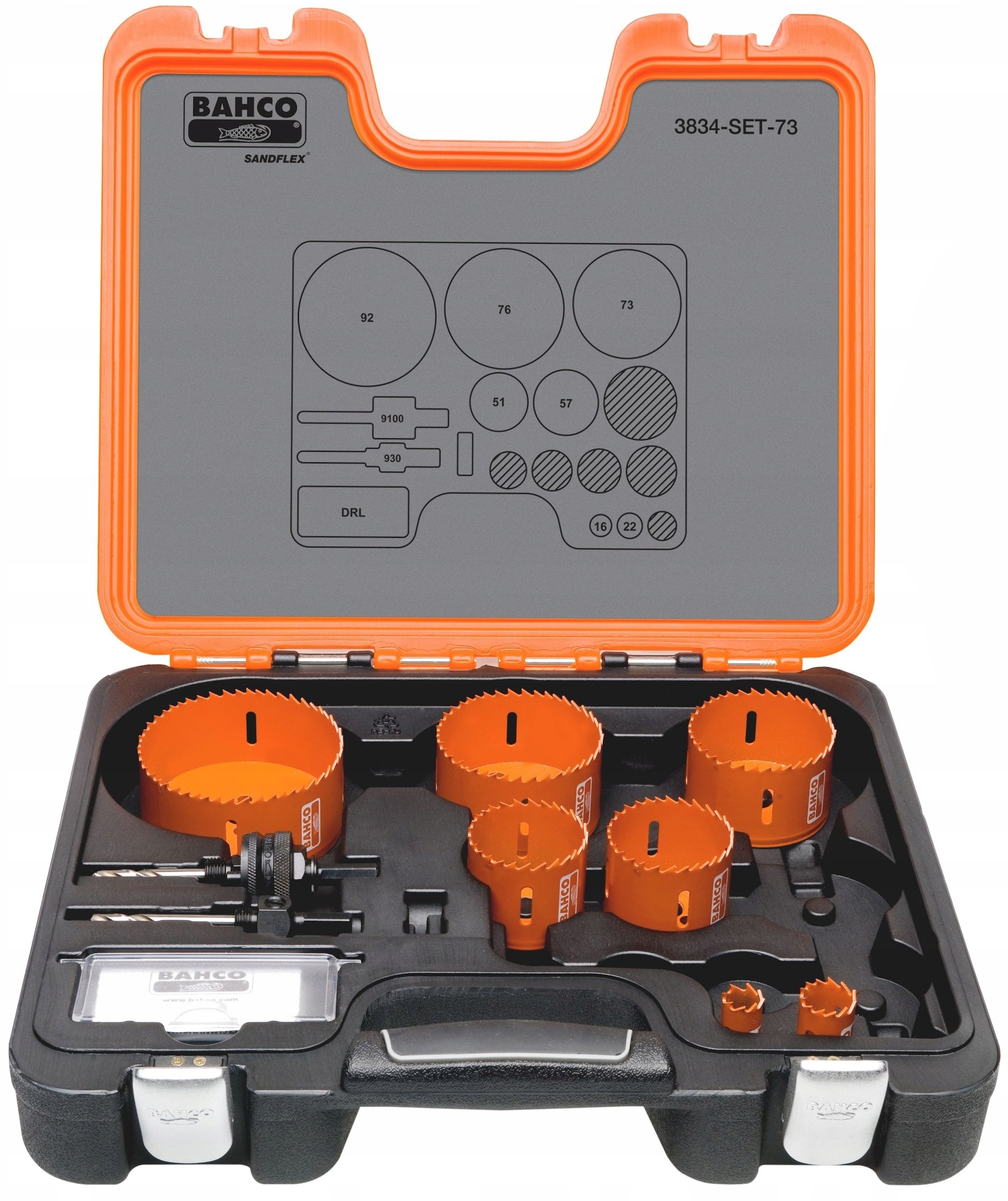 BAHCO 3834-SET-73 ZESTAW OTWORNIC SANDFLEX