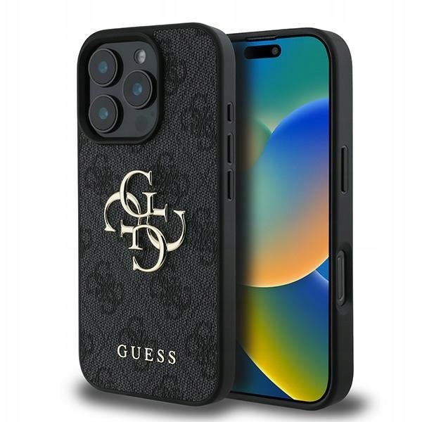 Guess GUHCP16L4GMGGR iPhone 16 Pro 6.3" černý/black hardcase 4G Big L