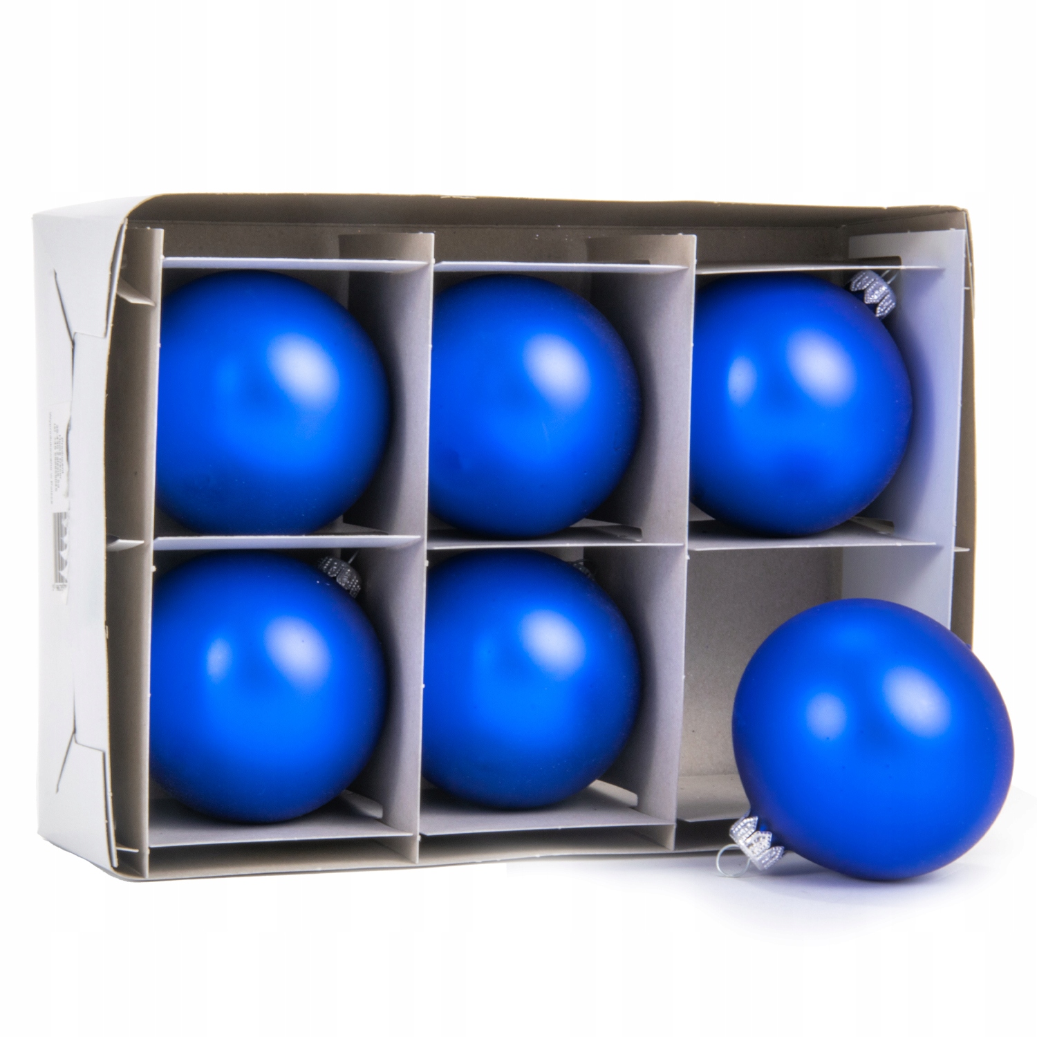 

Szklane Bombki Matowe 6 szt. Niebieskie 8 cm
