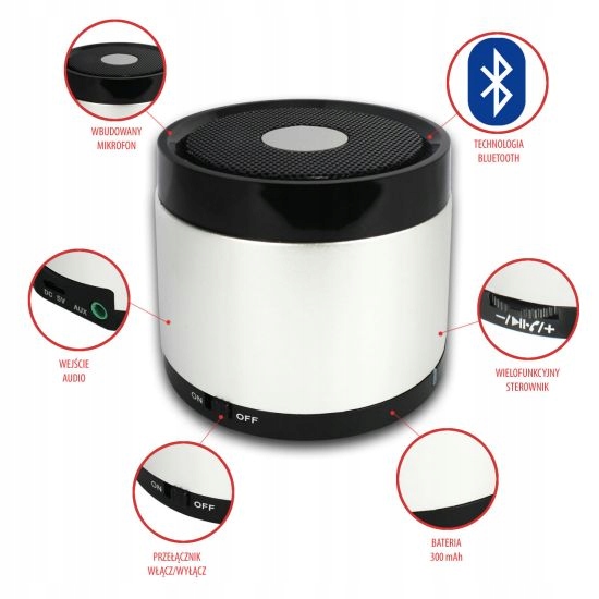 Mobilní reproduktor s mikrofonem Bluetooth 3W