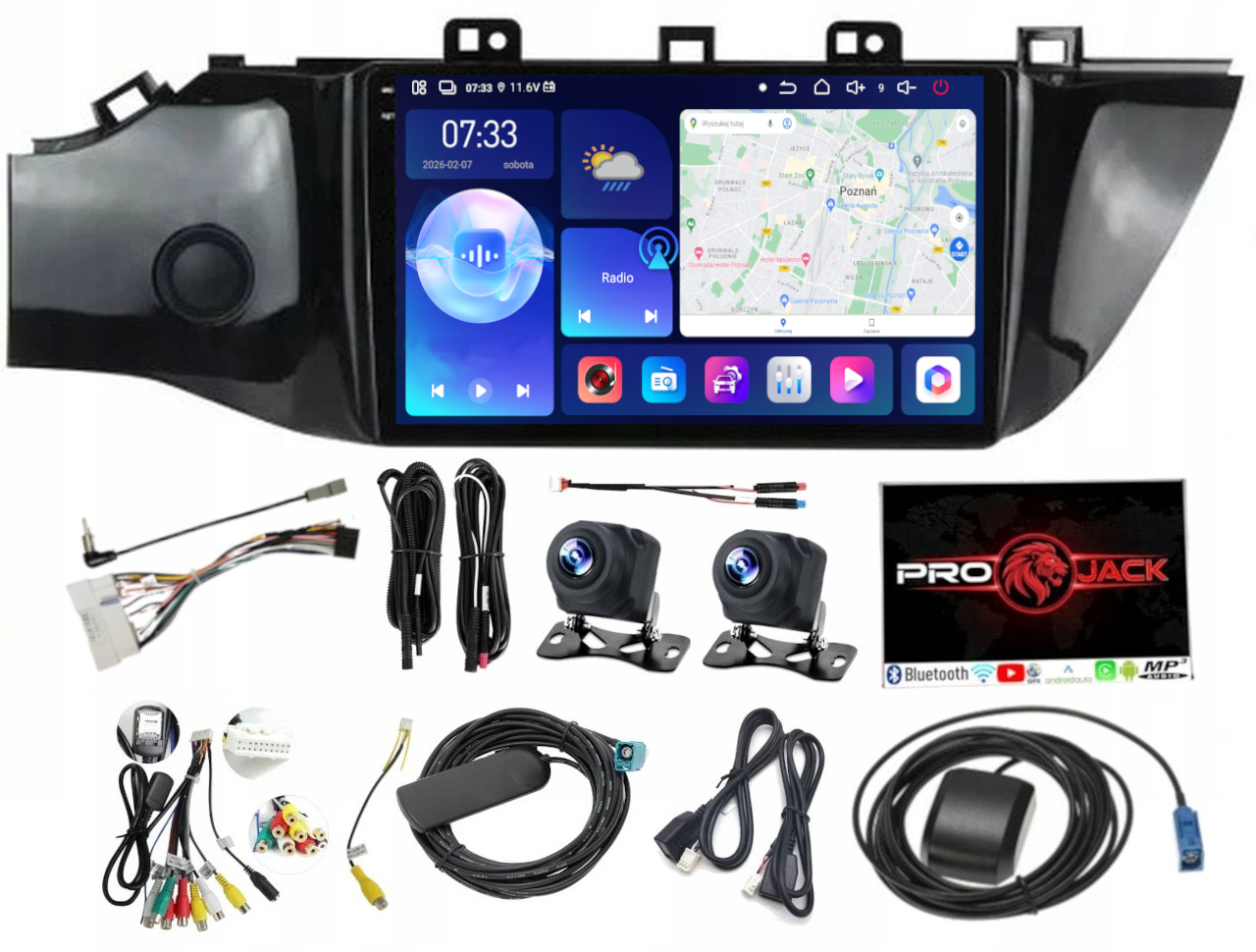 Navigační Rádio Carplay Gps Android Bt Kia Rio 2011-2019 6GB 128GB Sim