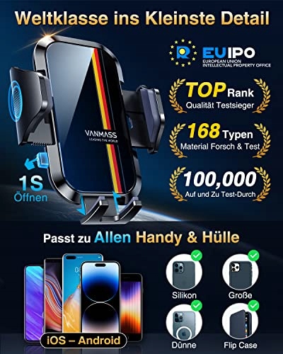 VANMASS Uchwyt Samochodowy Do Telefonu 360° Silikonowy Do iPhone Android — miniatura 7