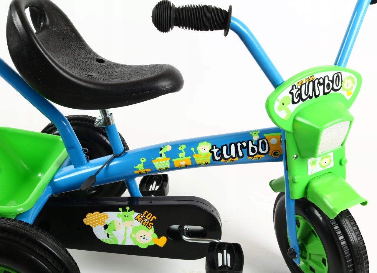 Rowerek trójkołowy 8" TURBO 100% oryginalny POLSKI niebiesko-zielony Marka Turbo