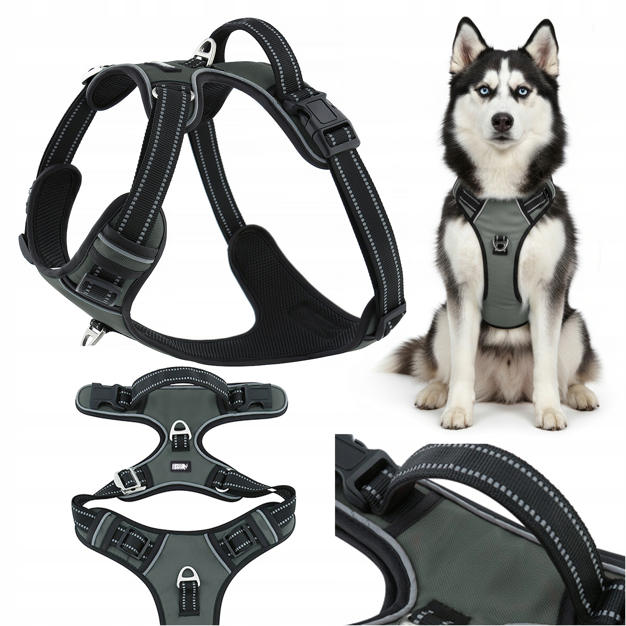 Szelki treningowe dla psa typu easy walk Huggy Doggy regulowane bokser L