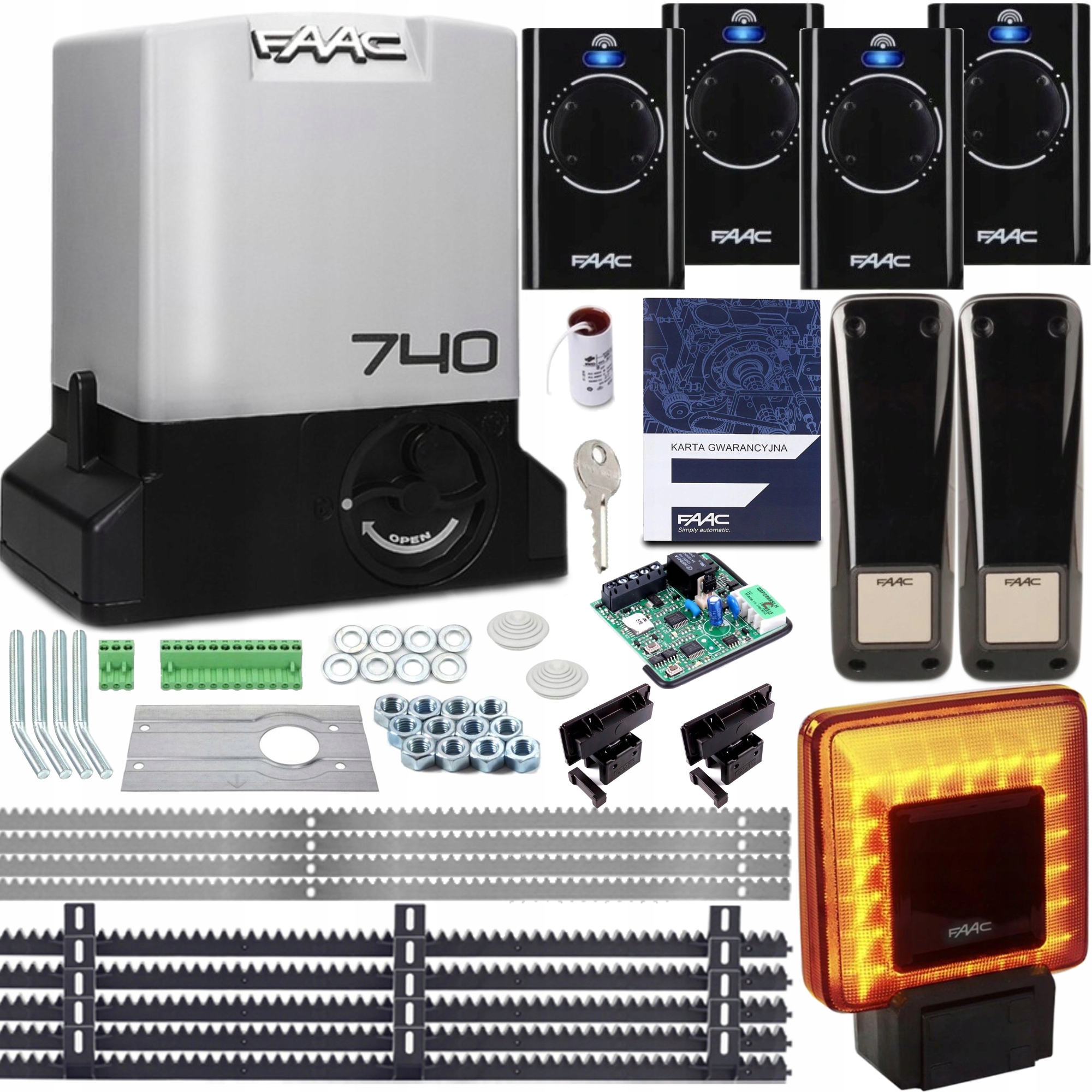 Zestaw Delta2 FAAC 740 4xPilot LAMPA XLED 5xListwa