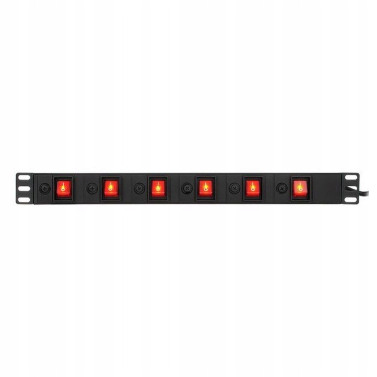 Listwa zasilająca 6 gniazd z osobnymi włącznikami the t.racks Power MS6