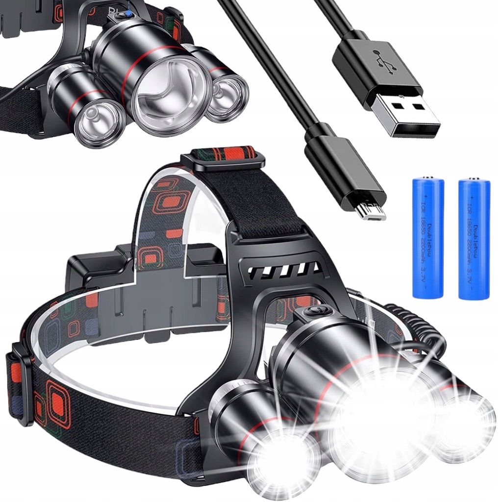 LATARKA CZOŁOWA LED XML-T6 CREE CZOŁÓWKA 18650