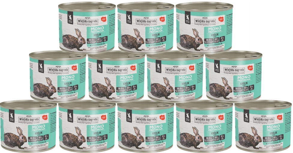 Wiejska Zagroda karma mokra dla kociąt królik monoproteinowa 12 x 200 g