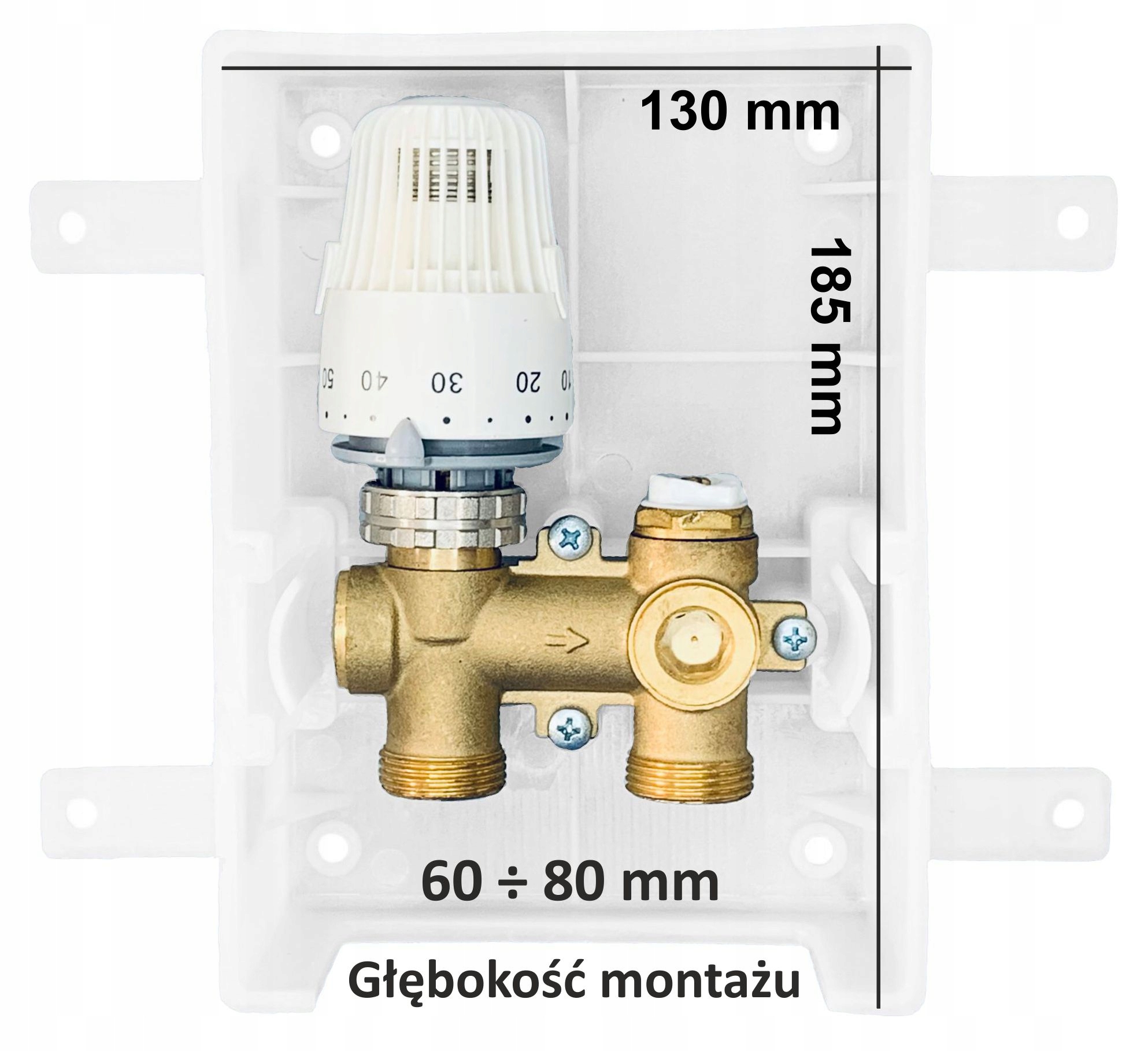 X-HOME OGRANICZNIK RTL 3/4 ZAWÓR do PODŁOGÓWKI PODTYNKOWY GŁOWICA RTL BOX P Stan opakowania oryginalne