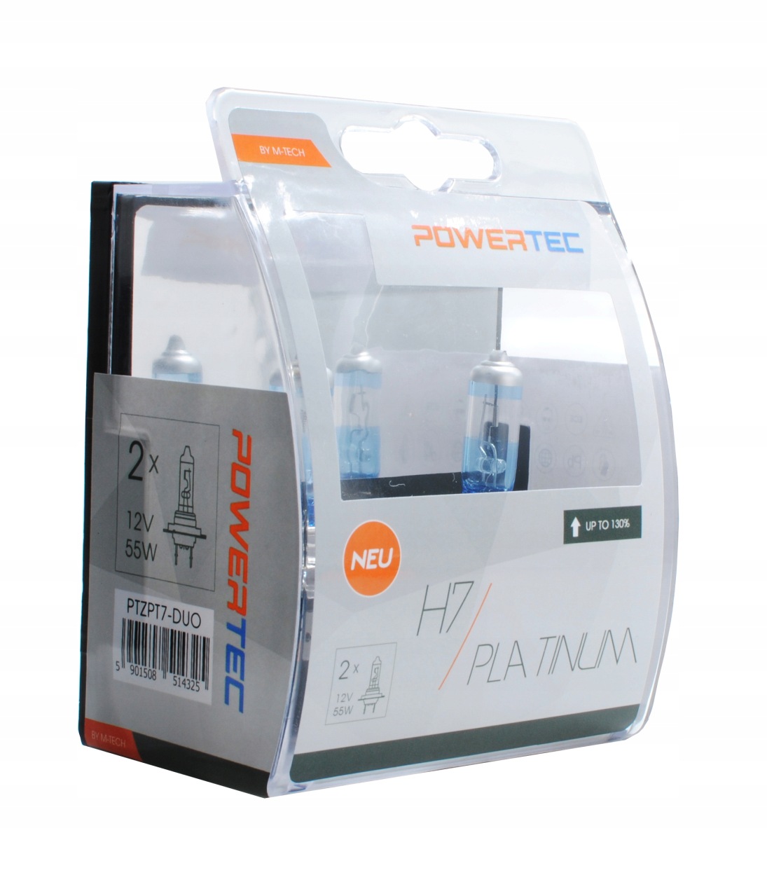 Żarówka H7 12V 55W Powertec Platinum +130% /kpl (2szt)/