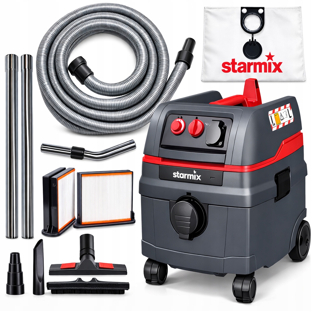 Starmix 1625 Top Odkurzacz Budowlany Bezworkowy z Otrzasaczem 25L 1600W