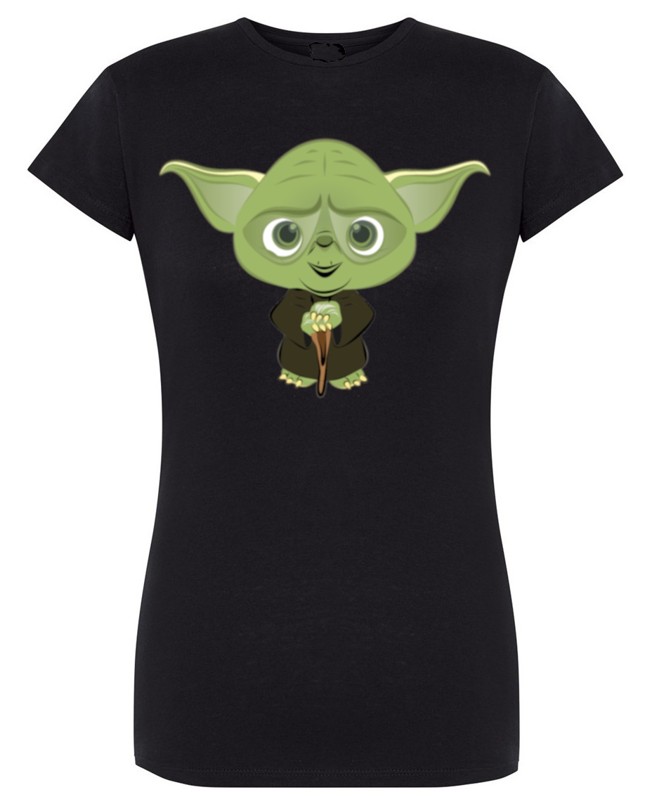 

T-Shirt damski nadruk fun art zielony Yoda r.S