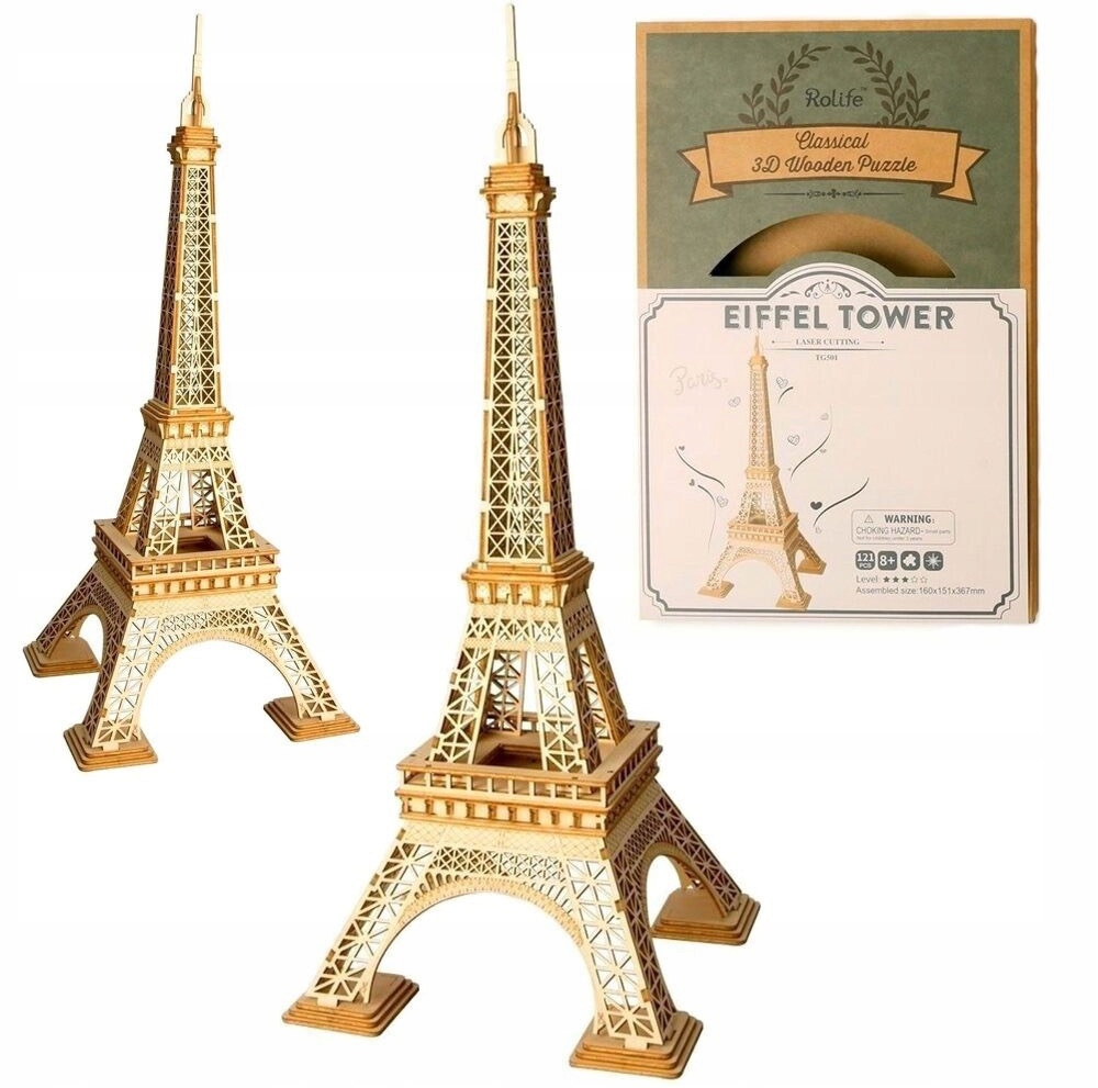 

Wieża Eiffla drewniane Puzzle 3D model składany