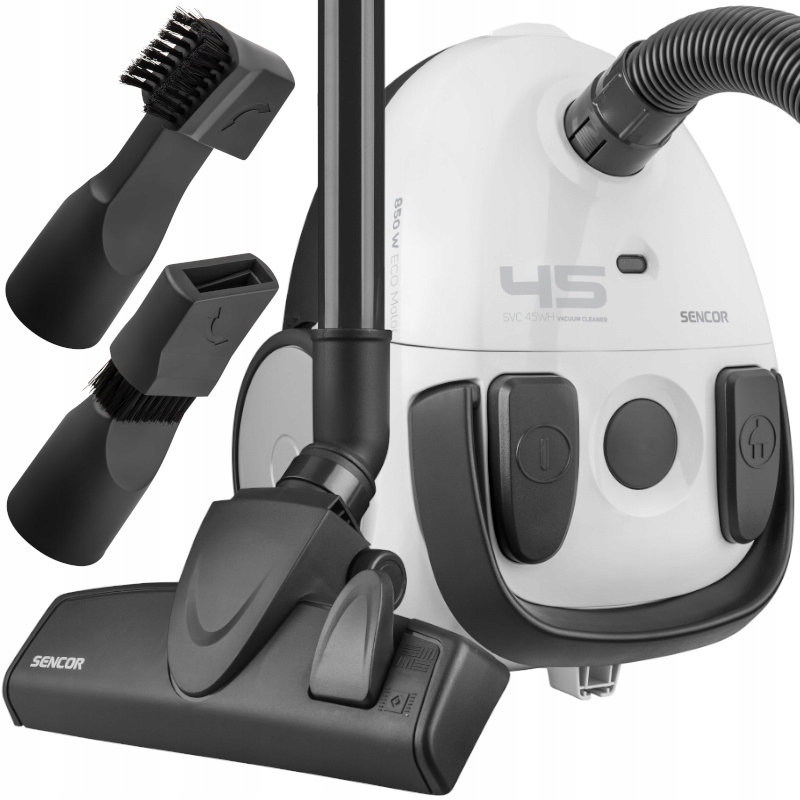 Odkurzacz Workowy Tradycyjny Sencor 850W Eco Zasięg 7,5M Svc 45WH