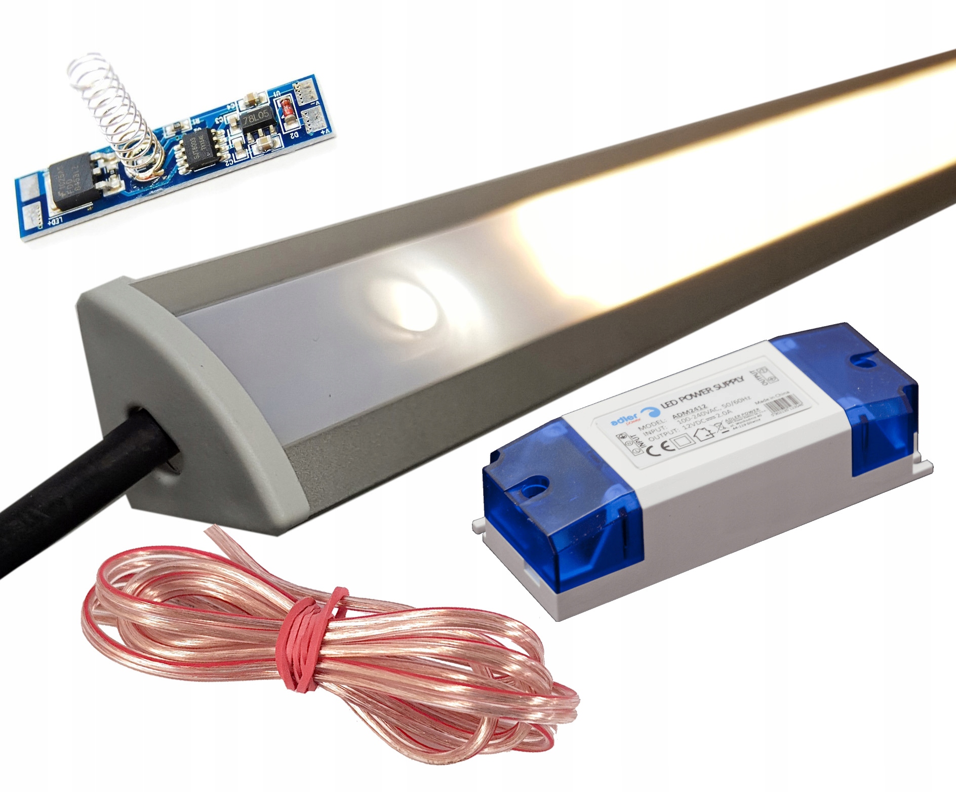 Rohová Podskříňková Lampa Podskříňkové osvětlení Led Lišta 25W 1 mb Dotyk